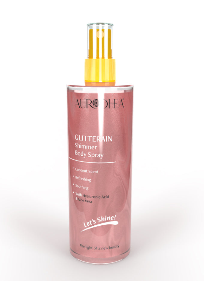 GLITTERAIN - Pink Shimmer Body Spray (parfum de noix de coco)