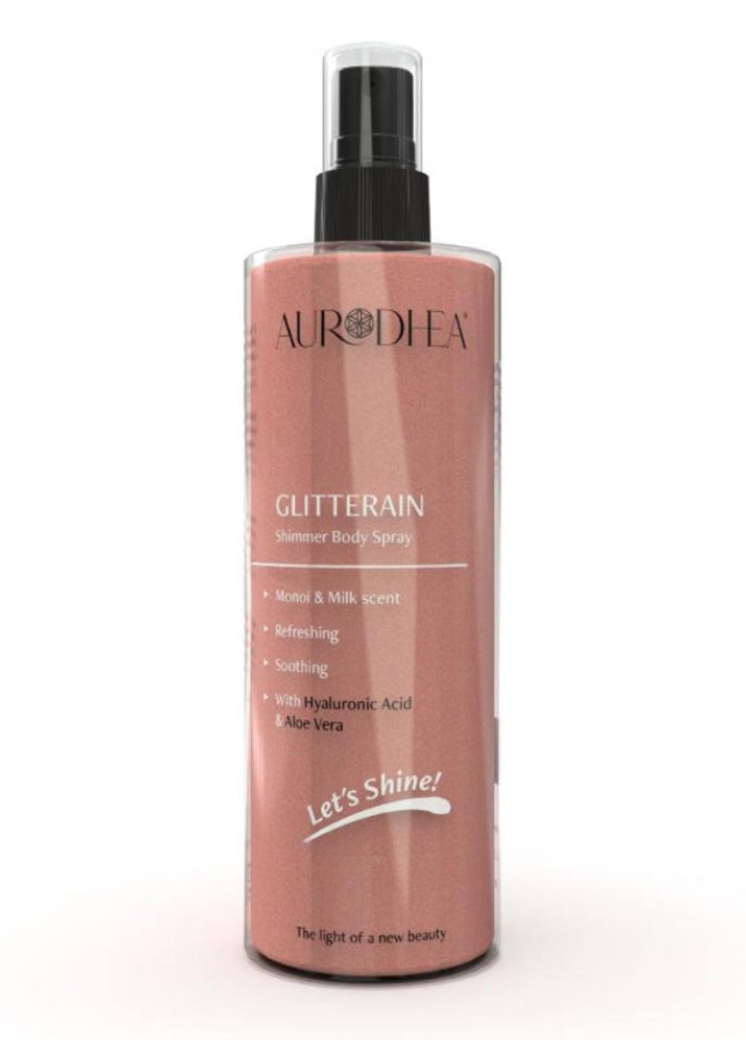 GLITTERAIN - Golden Shimmer Body Spray (Parfum de monoï et de lait)